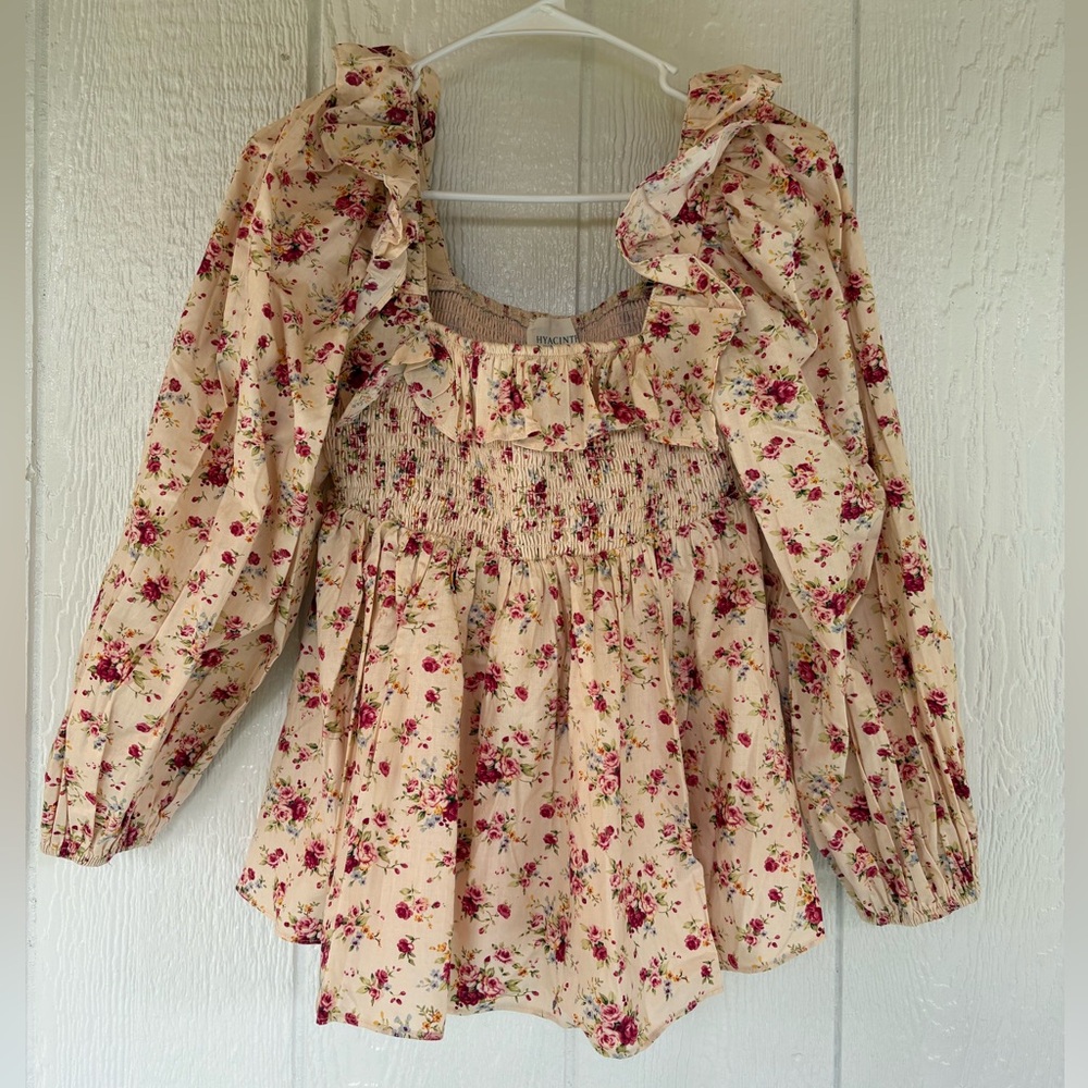 Floral Ruffle blouse Small Hyacinth House